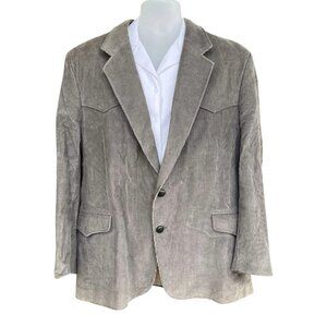 CCC Western Wear Men’s Gray Corduroy Blazer Elbow Patches Sport Coat Size 44R